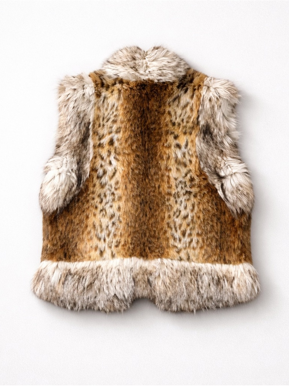 Cache Brown Vest with Cream Faux Fur Trim - Picture 3 of 7